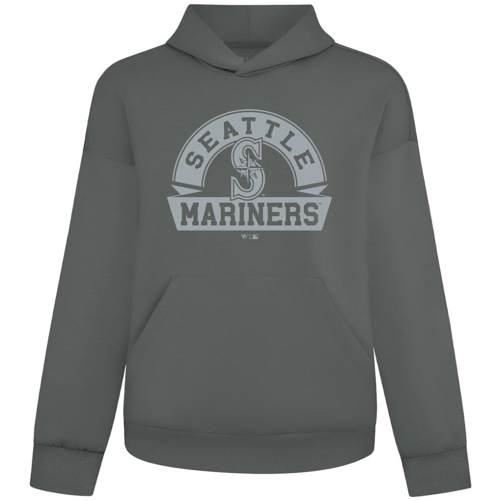 Seattle Mariners Levelwear Luxe Signature Banner Arch Tri-Blend Hoodie - Gray Hoodies