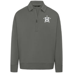 Houston Astros Levelwear Luxe Signature Quarter-Zip Chenille Logo Tri-Blend Sweatshirt - Gray Sweatshirts