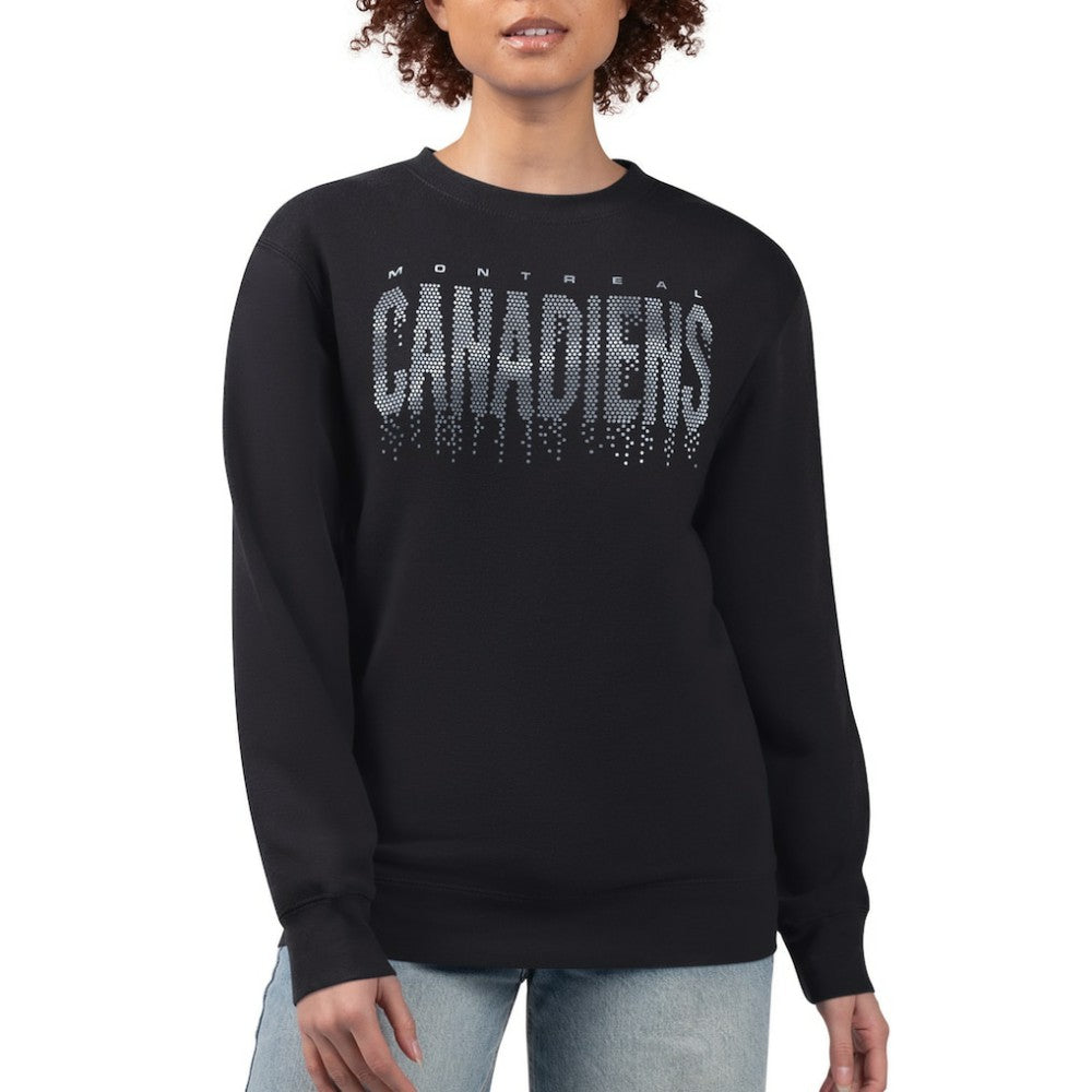 Montreal Canadiens G-III 4Her by Carl Banks Women's Metallic Drop Printed Fleece Sweatshirt - Black | US 203500654