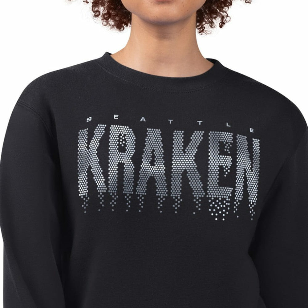 Seattle Kraken G-III 4Her by Carl Banks Women's Metallic Drop Printed Fleece Sweatshirt - Black | US 203500665