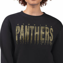 Florida Panthers G-III 4Her by Carl Banks Women's Metallic Drop Printed Fleece Sweatshirt - Black | US 203500682