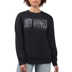 Detroit Red Wings G-III 4Her by Carl Banks Women's Metallic Drop Printed Fleece Sweatshirt - Black | US 203500683