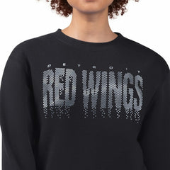 Detroit Red Wings G-III 4Her by Carl Banks Women's Metallic Drop Printed Fleece Sweatshirt - Black | US 203500683