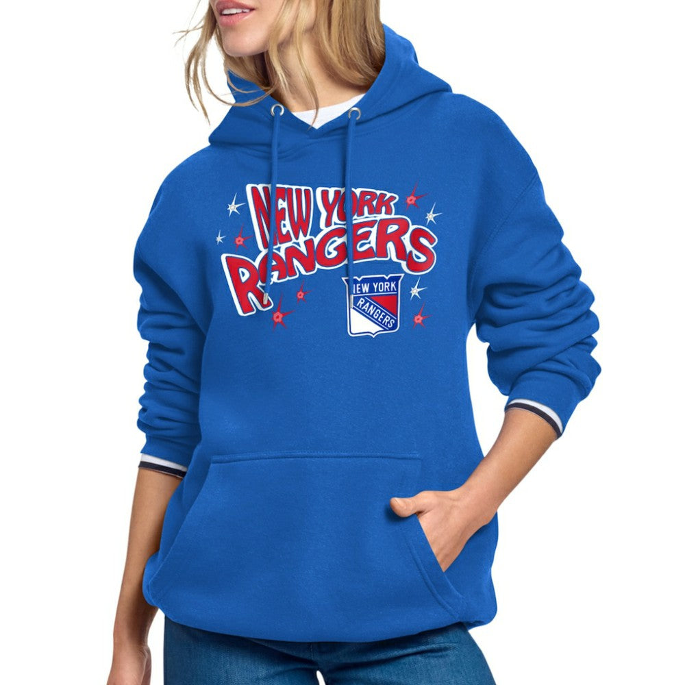New York Rangers Starter Women's Fireworks Fleece Hoodie - Blue | US 203500687