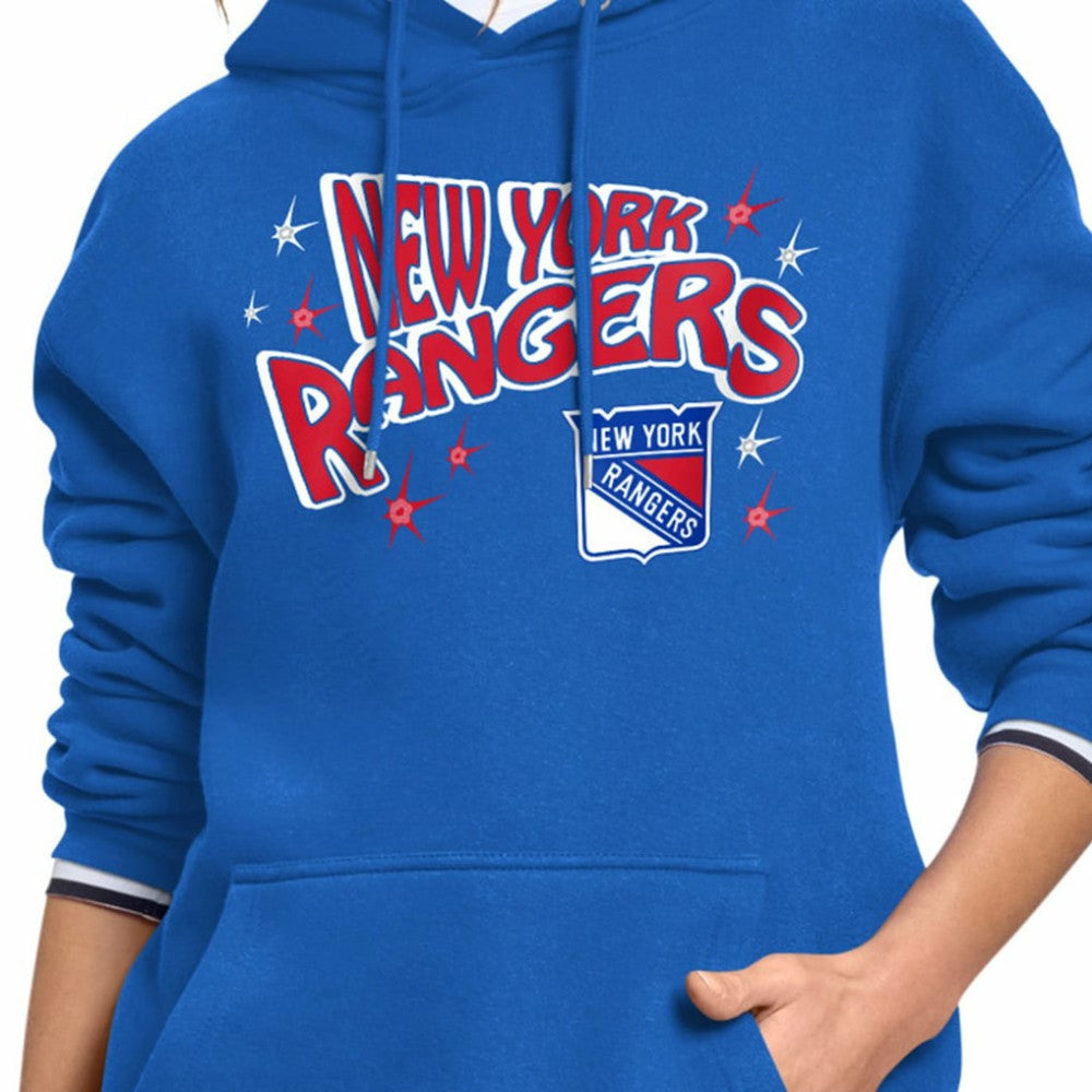 New York Rangers Starter Women's Fireworks Fleece Hoodie - Blue | US 203500687