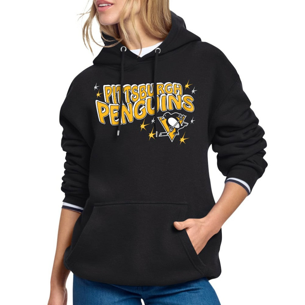 Pittsburgh Penguins Starter Women's Fireworks Fleece Hoodie - Black | US 203500690
