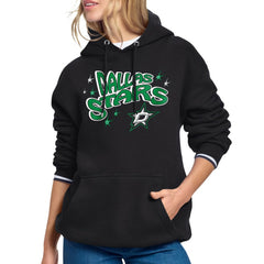 Dallas Stars Starter Women's Fireworks Fleece Hoodie - Black | US 203500696