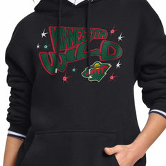 Minnesota Wild Starter Women's Fireworks Fleece Hoodie - Black | US 203500697