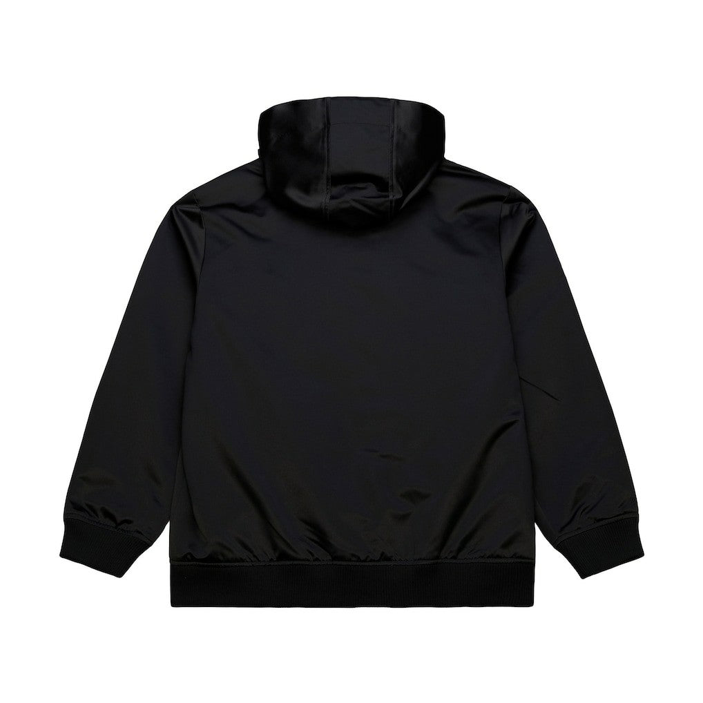 Cleveland Cavaliers Hardwood Classics Nights Walk the Tunnel Satin Bomber Full-Snap Hooded Jacket Black - Mitchell & Ness