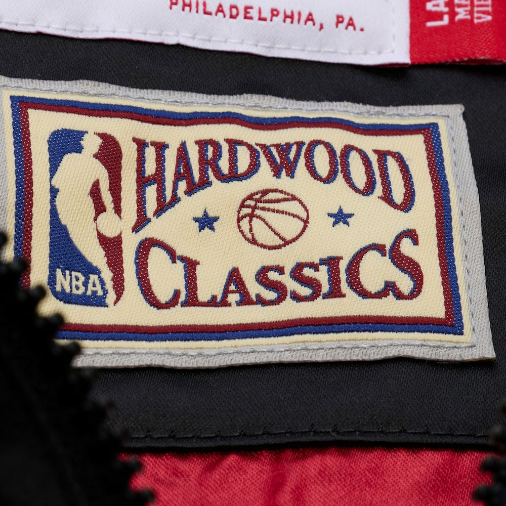 Cleveland Cavaliers Hardwood Classics Nights Walk the Tunnel Satin Bomber Full-Snap Hooded Jacket Black - Mitchell & Ness