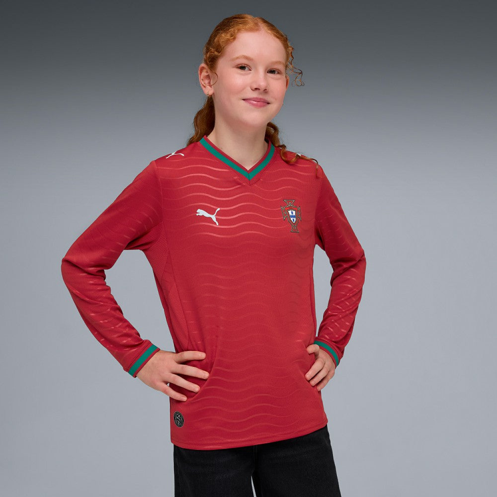 Portugal National Team Youth 2026 Home Replica Long Sleeve Jersey Red - Puma for sale