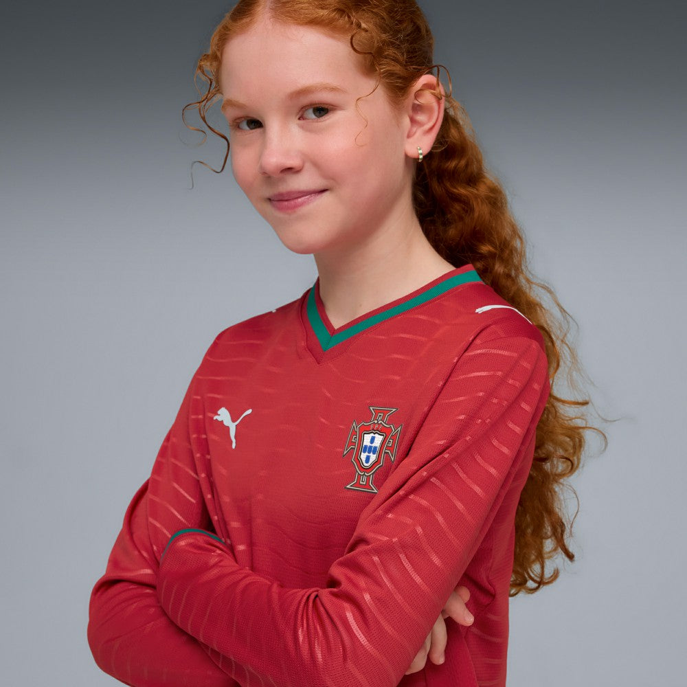 Portugal National Team Youth 2026 Home Replica Long Sleeve Jersey Red - Puma for sale