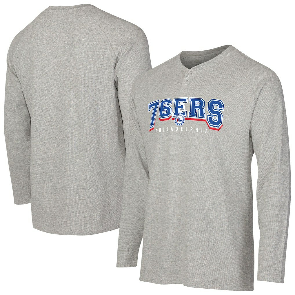 Philadelphia 76ers Concepts Sport Hawthorn Thermal Knit Long Sleeve Henley T-Shirt Gray outlet