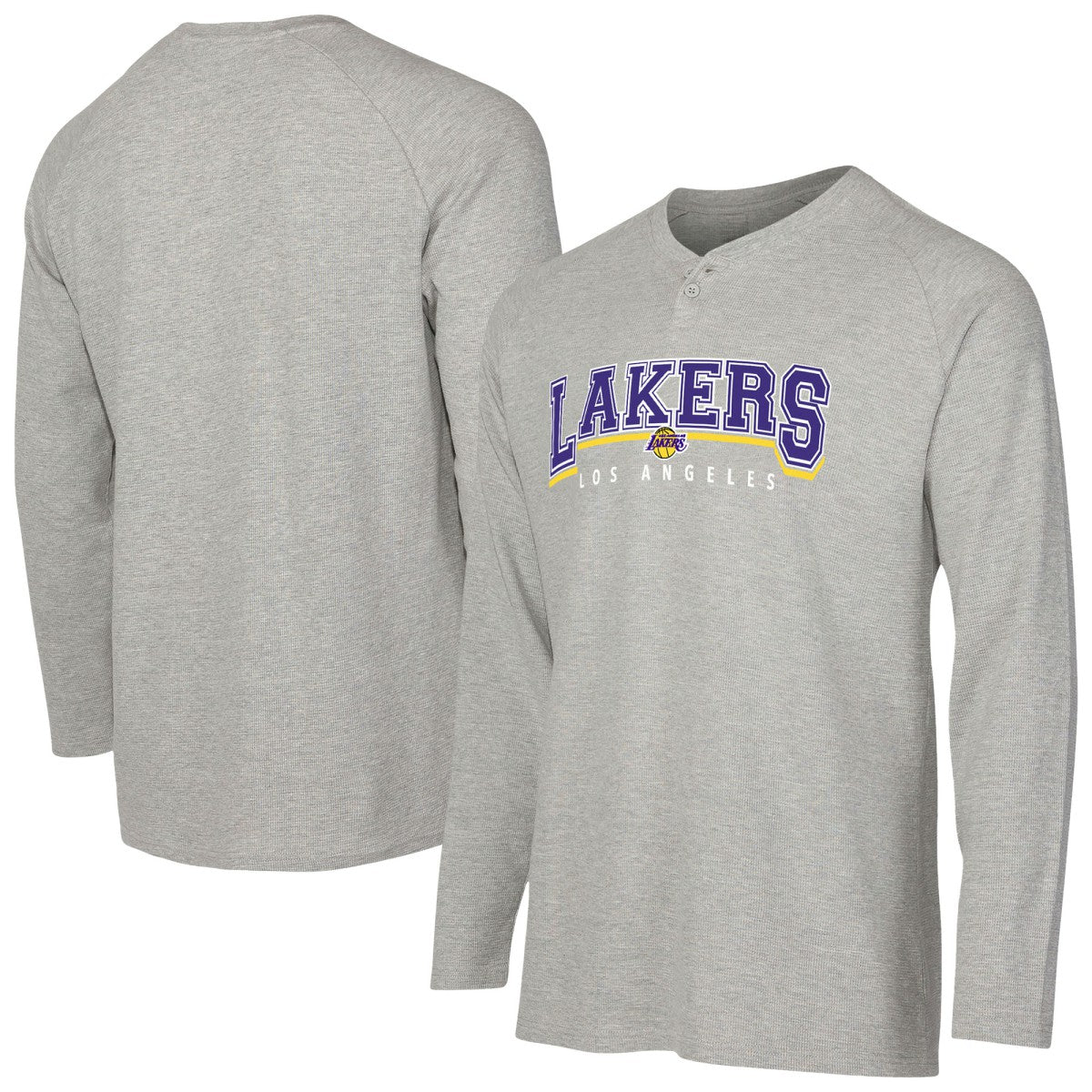 Los Angeles Lakers Concepts Sport Hawthorn Thermal Knit Long Sleeve Henley T-Shirt Gray outlet