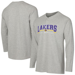 Los Angeles Lakers Concepts Sport Hawthorn Thermal Knit Long Sleeve Henley T-Shirt Gray outlet