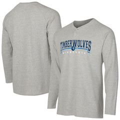 Minnesota Timberwolves Concepts Sport Hawthorn Thermal Knit Long Sleeve Henley T-Shirt Gray