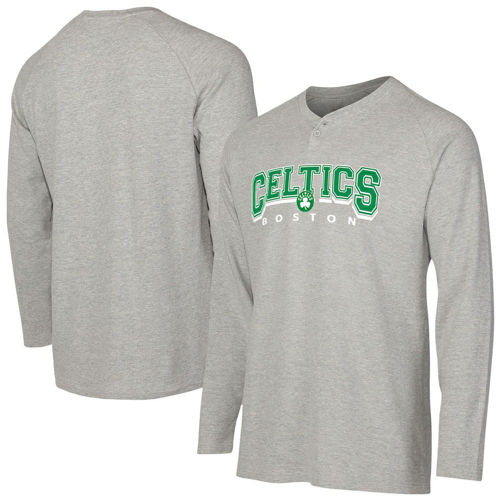 Boston Celtics Concepts Sport Hawthorn Thermal Knit Long Sleeve Henley T-Shirt Gray outlet
