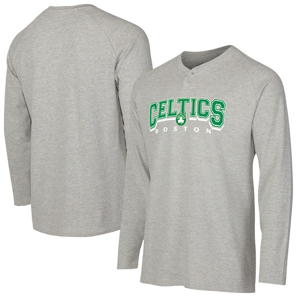 Boston Celtics Concepts Sport Hawthorn Thermal Knit Long Sleeve Henley T-Shirt Gray outlet
