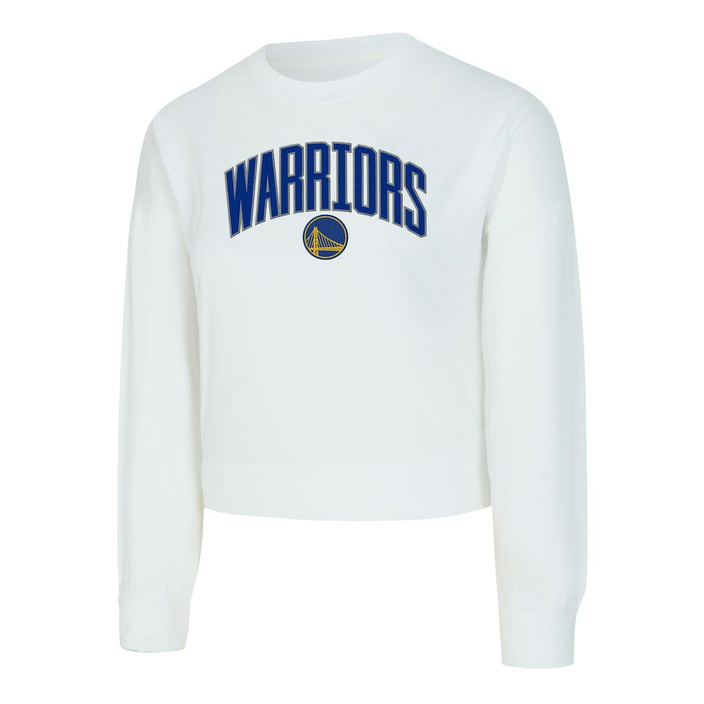 Golden State Warriors Concepts Sport Women's Laney Chenille Cropped Long Sleeve T-Shirt White outlet