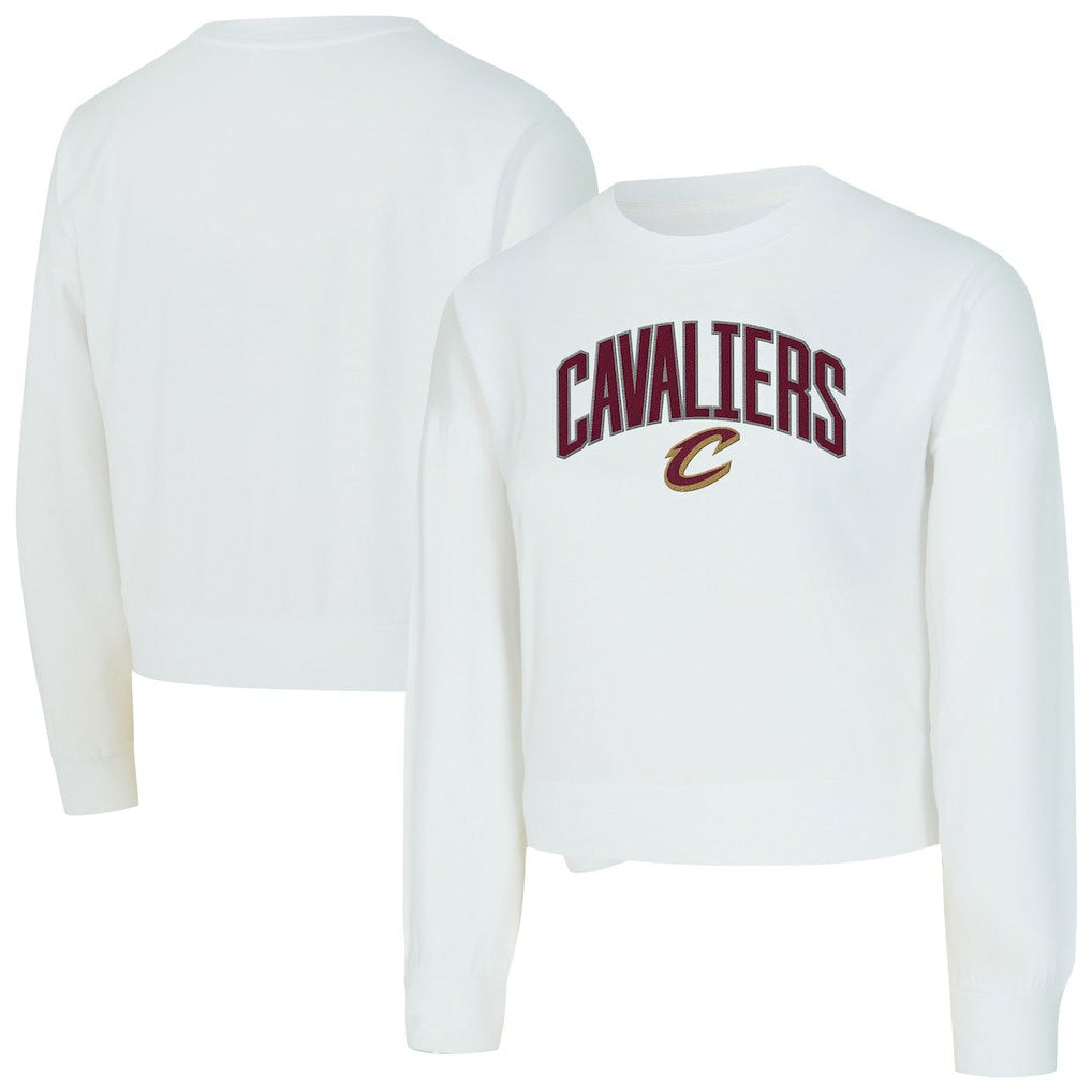 Cleveland Cavaliers Concepts Sport Women's Laney Chenille Cropped Long Sleeve T-Shirt White outlet