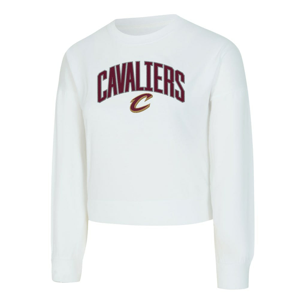 Cleveland Cavaliers Concepts Sport Women's Laney Chenille Cropped Long Sleeve T-Shirt White outlet