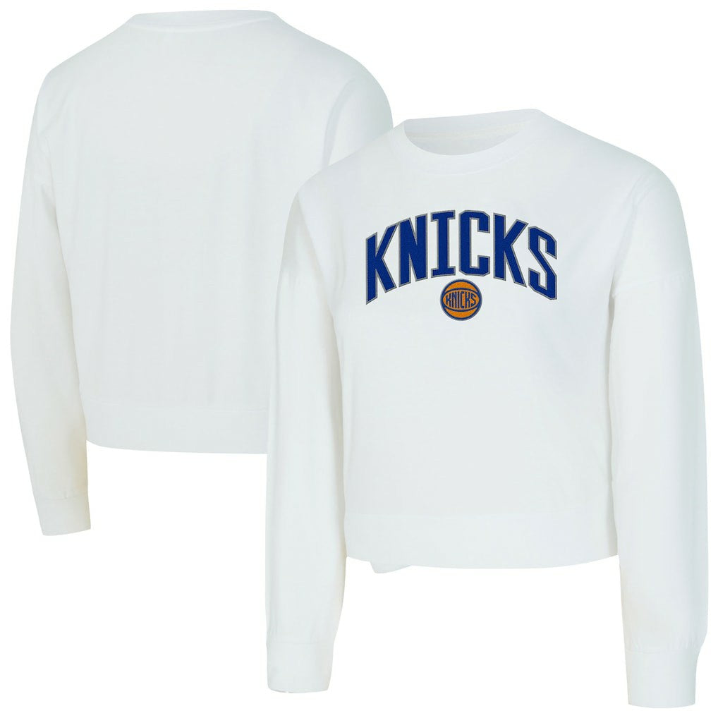 New York Knicks Concepts Sport Women's Laney Chenille Cropped Long Sleeve T-Shirt White outlet