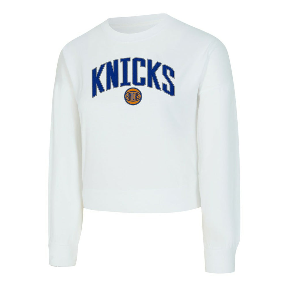 New York Knicks Concepts Sport Women's Laney Chenille Cropped Long Sleeve T-Shirt White outlet