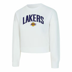 Los Angeles Lakers Concepts Sport Women's Laney Chenille Cropped Long Sleeve T-Shirt White outlet