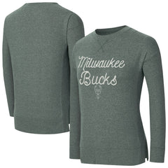 Milwaukee Bucks Concepts Sport Women's Rigor Long Sleeve Jersey T-Shirt Hunter Green