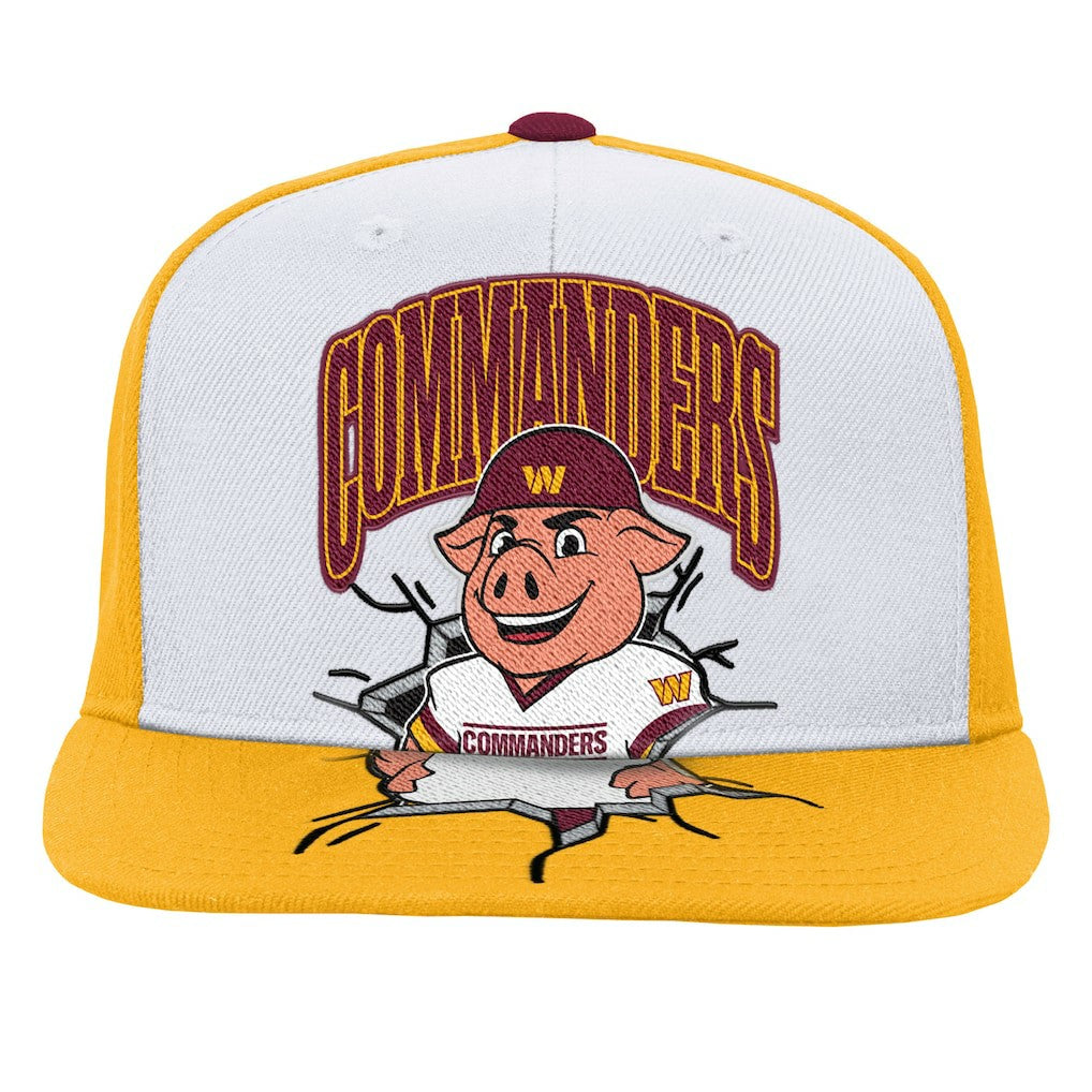 Washington Commanders Youth Team Mascot Snapback Hat - White Hats