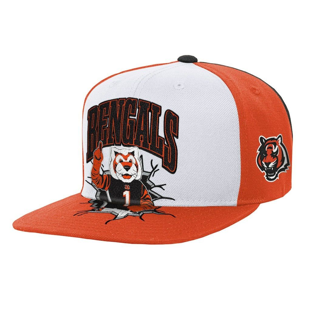 Cincinnati Bengals Youth Team Mascot Snapback Hat - White Hats