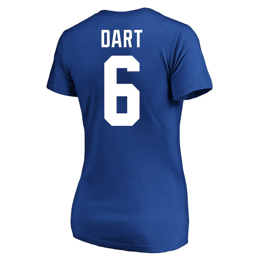 Jaxson Dart New York Giants Women's Plus Size Name & Number Scoop Neck T-Shirt - Royal T-shirts