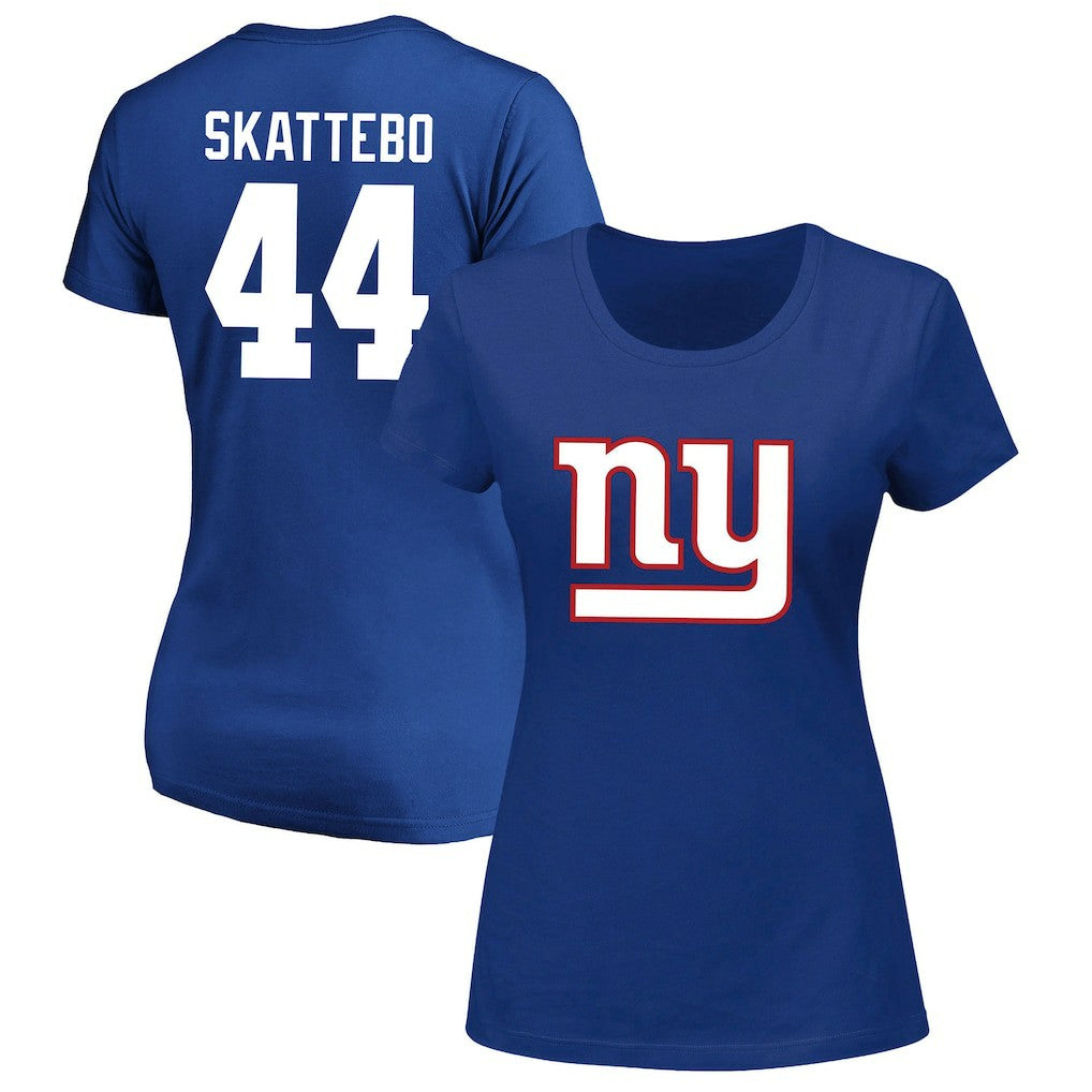 Cam Skattebo New York Giants Women's Plus Size Name & Number Scoop Neck T-Shirt - Royal T-shirts