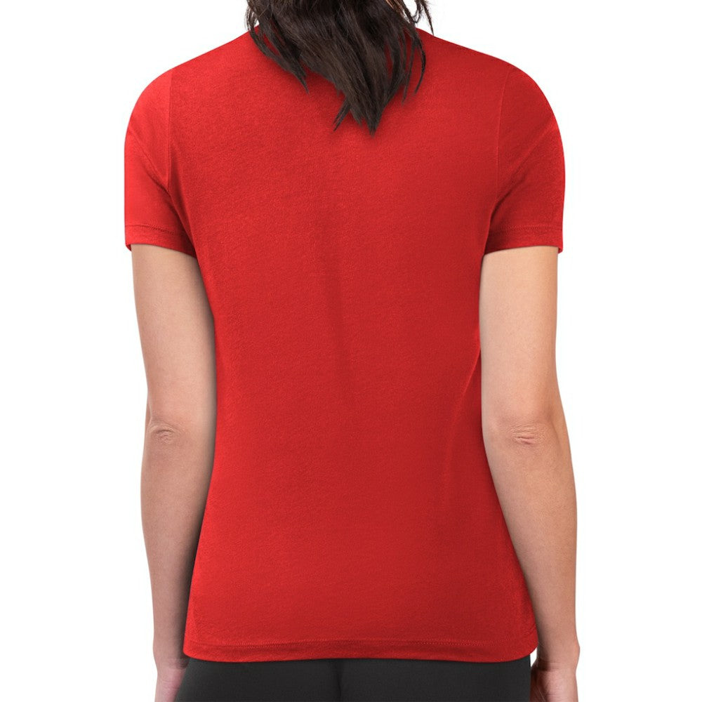Chicago Blackhawks G-III 4Her by Carl Banks Women's Super-Slim Lightweight Pinstripe Circle Graphic T-Shirt - Red | US 203505357