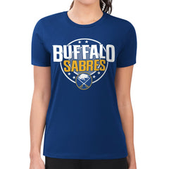 Buffalo Sabres G-III 4Her by Carl Banks Women's Super-Slim Lightweight Pinstripe Circle Graphic T-Shirt - Royal | US 203505363