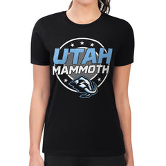 Utah Mammoth G-III 4Her by Carl Banks Women's Super-Slim Lightweight Pinstripe Circle Graphic T-Shirt - Black | US 203505368
