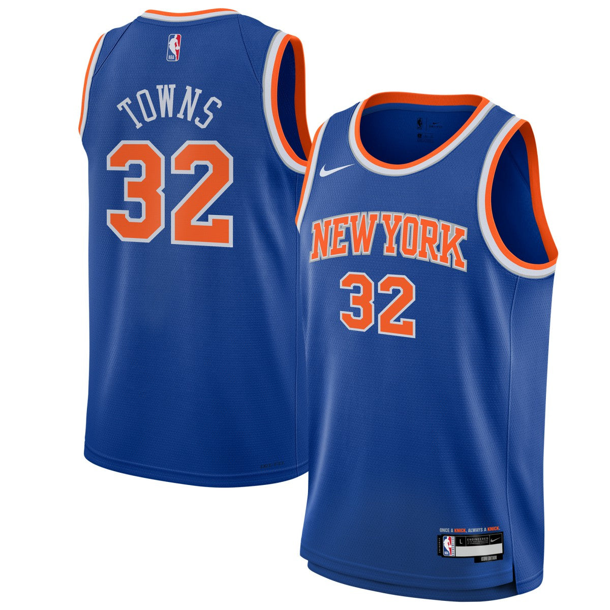 Karl-Anthony Towns New York Knicks Youth Swingman Jersey Icon Edition Blue - Nike