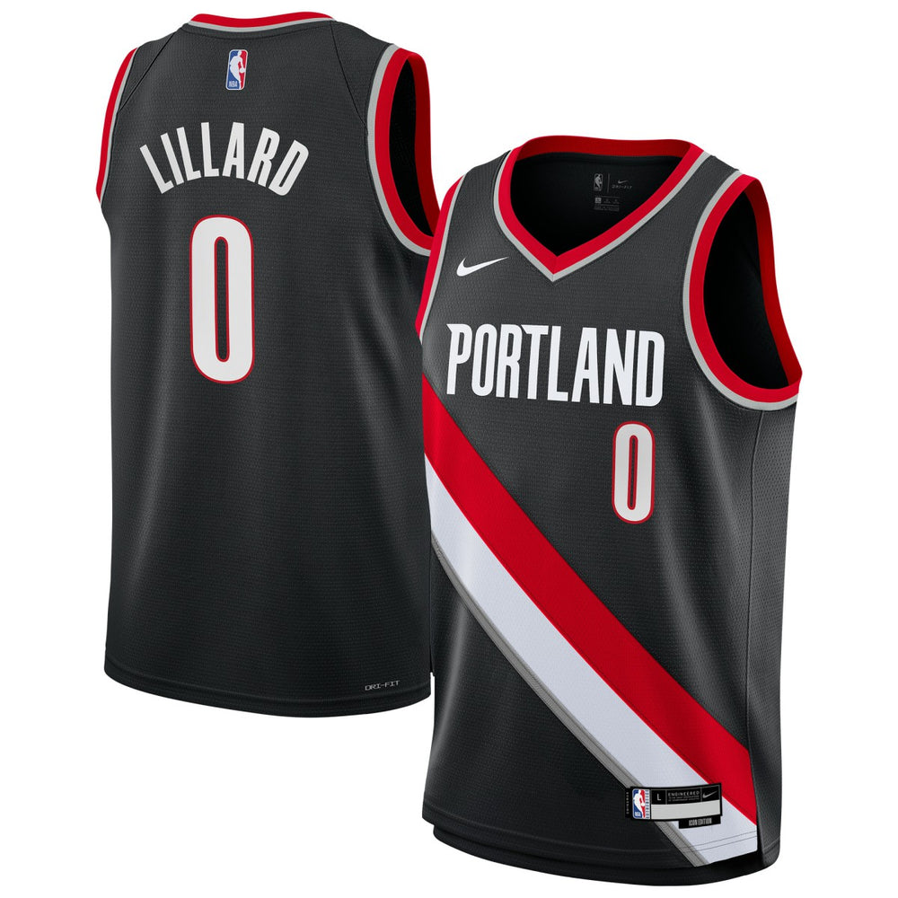 Damian Lillard Portland Trail Blazers Youth Swingman Jersey Icon Edition Black - Nike