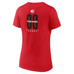 Atlanta Hawks Women's Center Court Name & Number Custom V-Neck T-Shirt Red