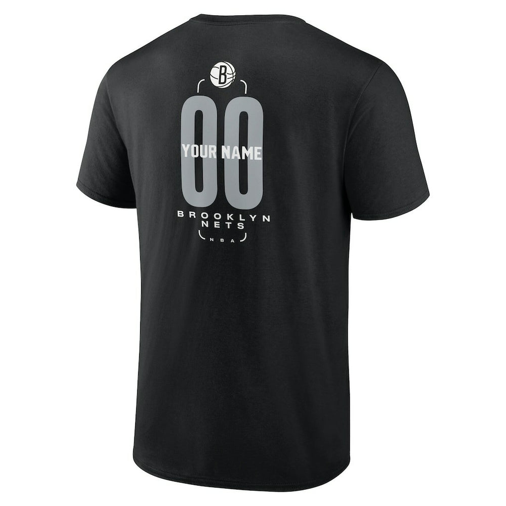Brooklyn Nets Center Court Name & Number Custom T-Shirt Black outlet