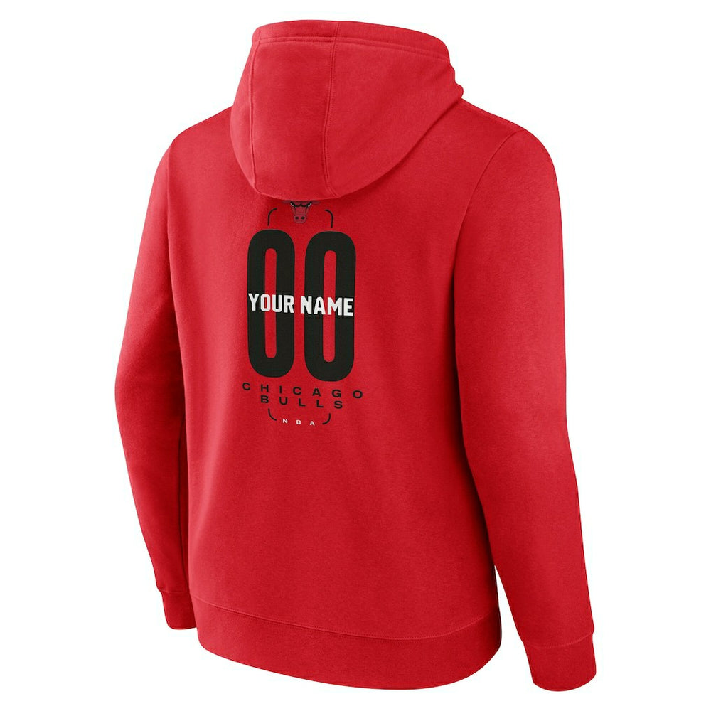 Chicago Bulls Center Court Name & Number Custom Hoodie Red