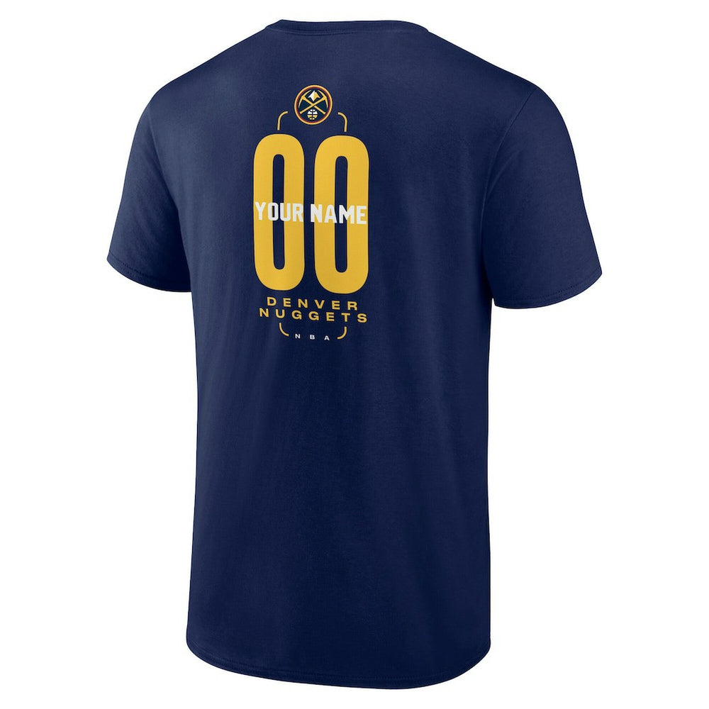 Denver Nuggets Center Court Name & Number Custom T-Shirt Navy outlet