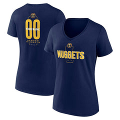Denver Nuggets Women's Center Court Name & Number Custom V-Neck T-Shirt Navy outlet