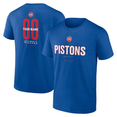 Detroit Pistons Center Court Name & Number Custom T-Shirt Blue outlet