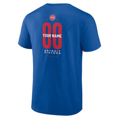 Detroit Pistons Center Court Name & Number Custom T-Shirt Blue outlet