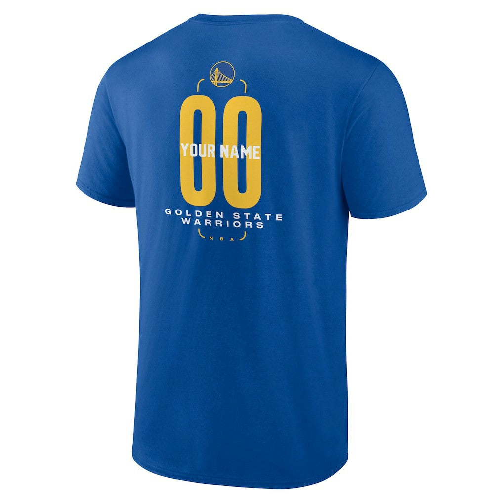 Golden State Warriors Center Court Name & Number Custom T-Shirt Royal