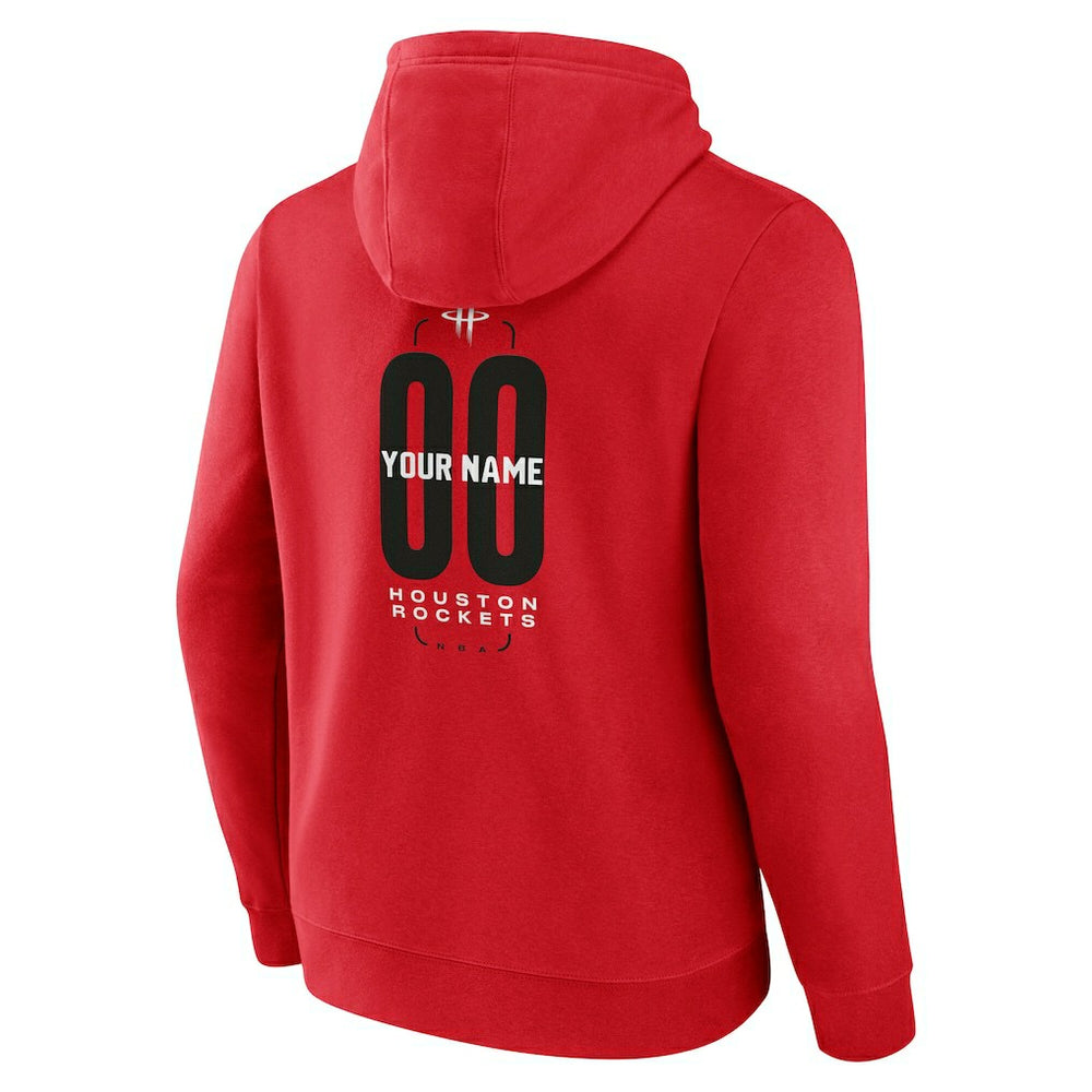 Houston Rockets Center Court Name & Number Custom Hoodie Red