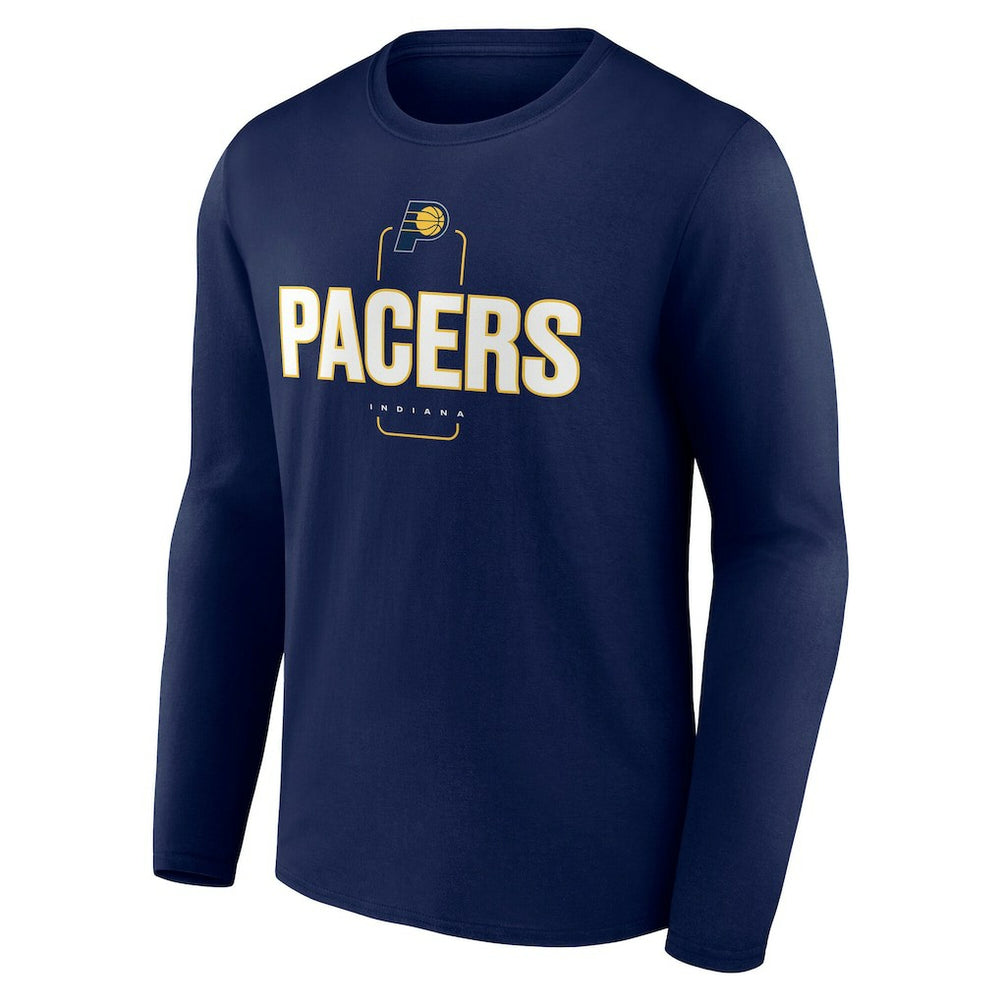 Indiana Pacers Center Court Name & Number Custom Long Sleeve T-Shirt Navy