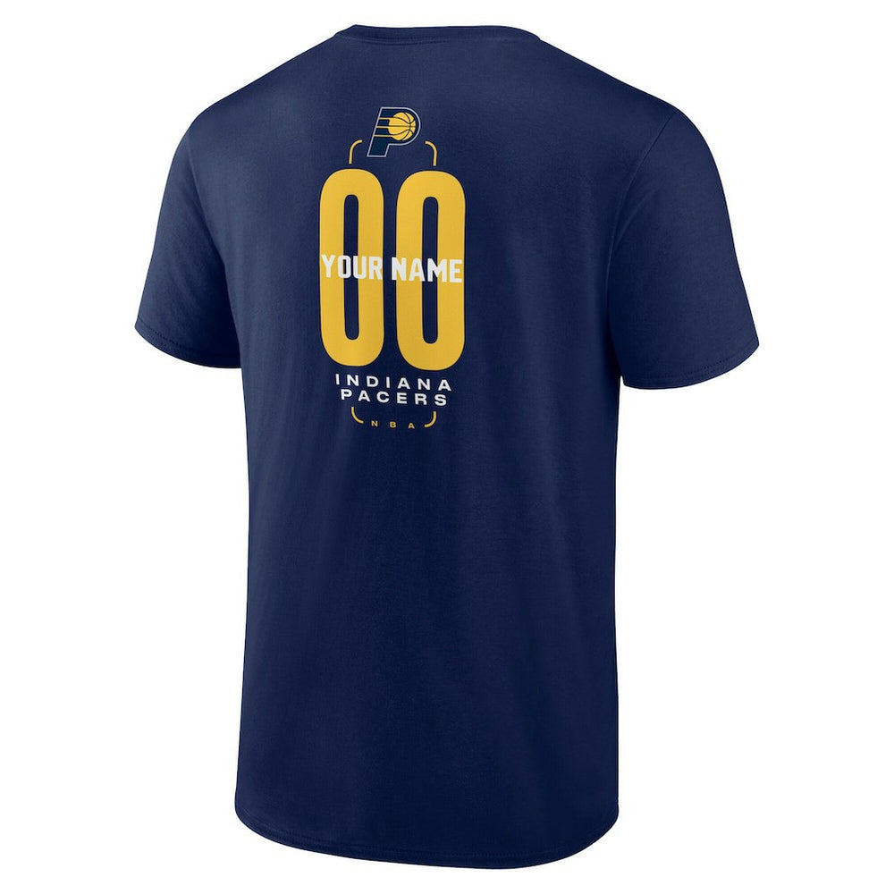Indiana Pacers Center Court Name & Number Custom T-Shirt Navy