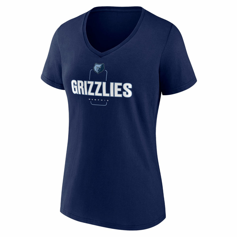 Memphis Grizzlies Women's Center Court Name & Number Custom V-Neck T-Shirt Navy